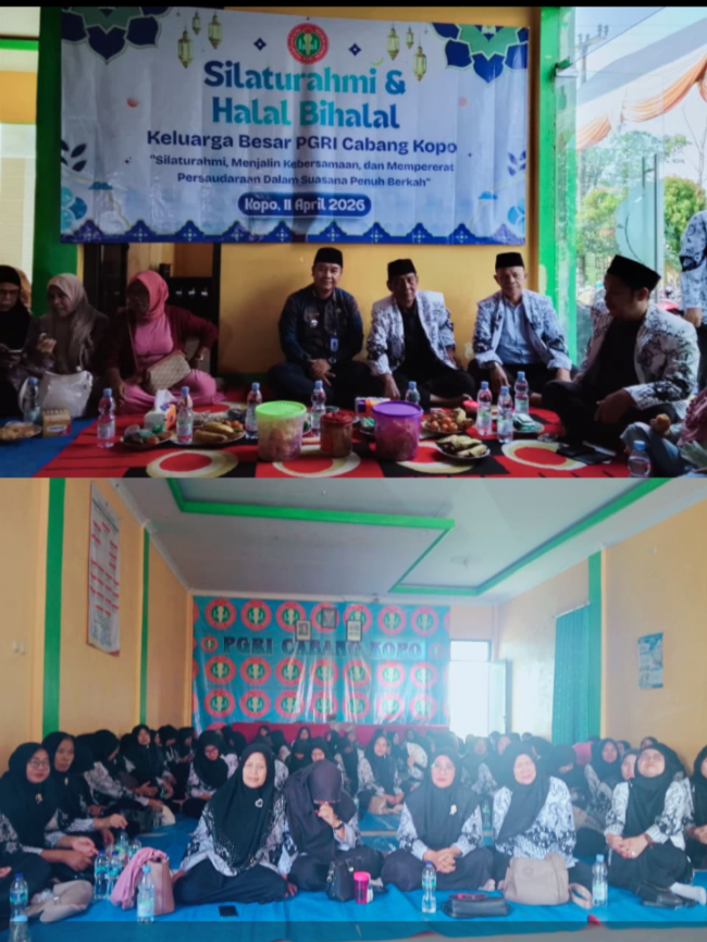 Pererat Silaturahmi, Camat Kopo Hadiri Acara Halal Bihalal  PGRI Kecamatan Kopo.