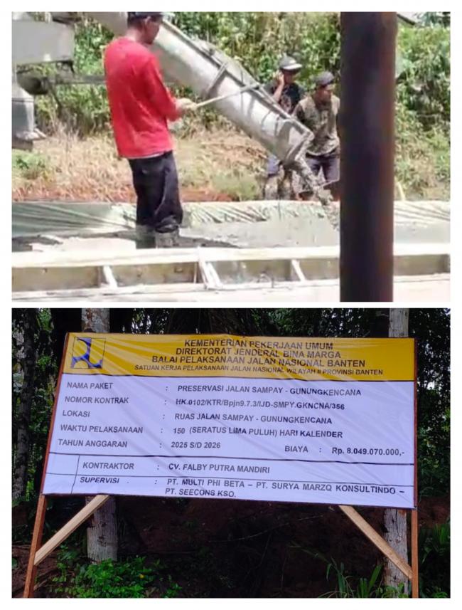 Proyek Pembangunan Ruas Jalan Sampai–Gunungkencana Diduga Tidak Sesuai Spesifikasi, GMBI Layangkan Pengaduan ke Kejati Banten