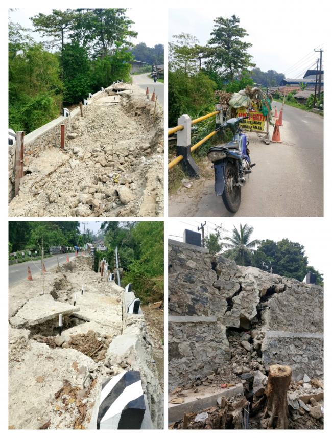 Proyek Perbaikan Tanggul Jembatan Cibeureum Jalan Raya Cikande-Kopo Maja, Diragukan Kualitasnya, Diduga Dikerjakan Secara Asal Jadi