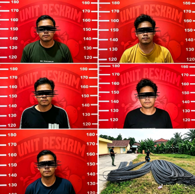 Bongkar Komplotan Pencurian Besi Senilai Rp135 Juta, Polsek Cikande Amankan 5 Tersangka Termasuk Penadah